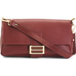 Red Divina Firenze Italian Pebbled Leather Clutch Crossbody Shoulder Bag (NWT)